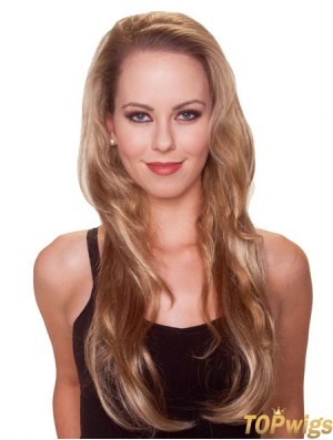 Long Straight Blonde Stylish Synthetic Half Wigs