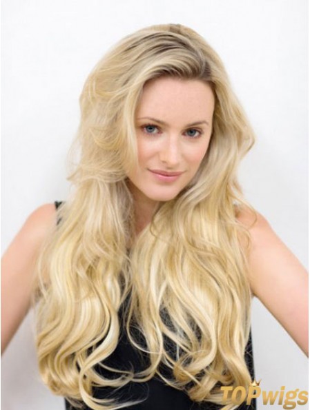 Long Wavy Blonde Best Synthetic Half Wigs