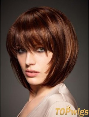 Chin Length Straight Capless Wigs Online Cheap