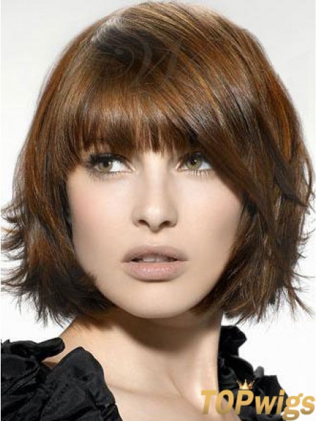 Auburn Straight Chin Length Bobs Capless Cheap Wigs For Sale