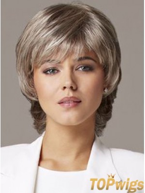 Wavy 10 Inch Synthetic Grey Wigs