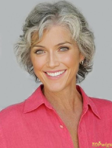 Synthetic Grey Styled Wigs With Capless Grey Cut Short Length