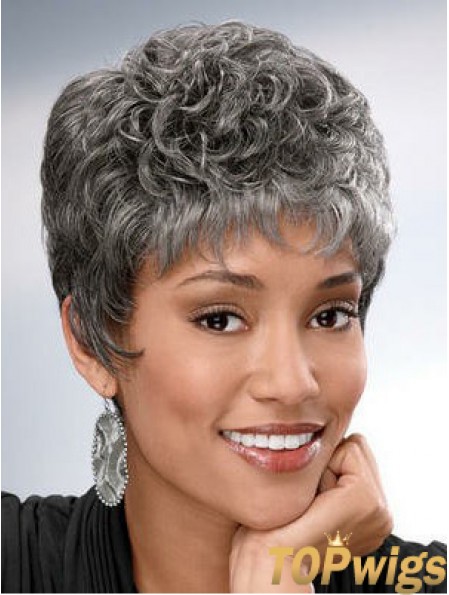 Synthetic Short Curly Capless Elderly Lady Wigs