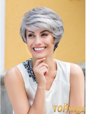 Wavy Lace Front 8 inch Top Short Grey Wigs