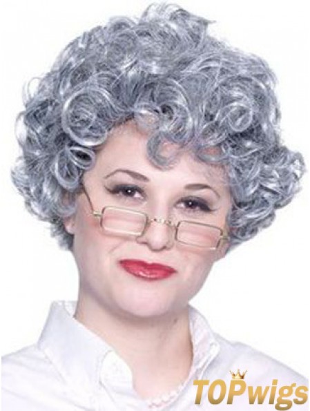 Curly Lace Front 8 inch Best Short Grey Wigs