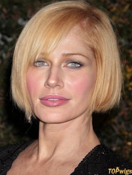 Chin Length Straight Lace Front Blonde Fashionable Bob Wigs