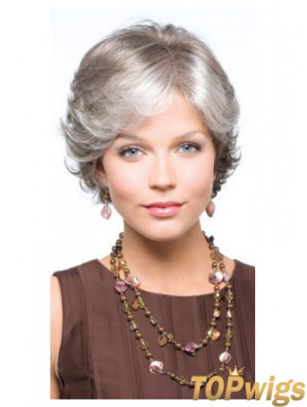 Synthetic Fabulous Short Wavy Grey Wigs