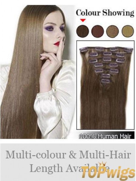 Best Brown Straight Remy Human Hair Clip In Hair Extensions