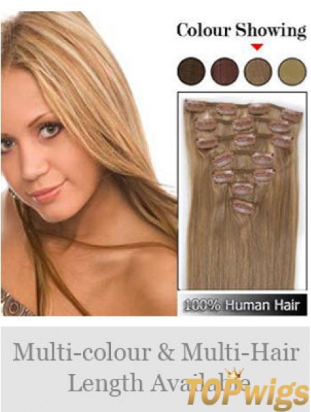 Soft Blonde Straight Remy Human Hair Clip In Hair Extensions