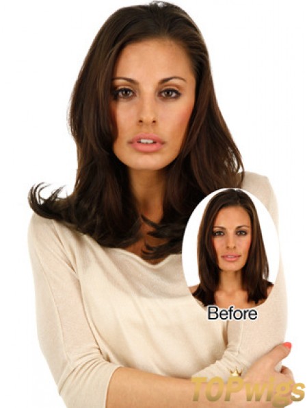 High Quality Brown Straight Remy Human Hair Clip In Hair Extensions