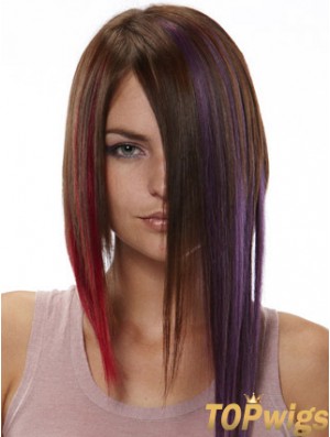 Modern Red Straight Remy Human Hair Clip In Hair Extensions