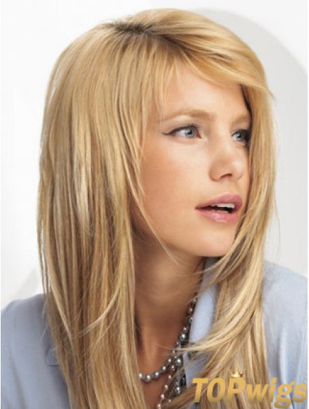 Trendy Blonde Straight Synthetic Clip In Hair Extensions