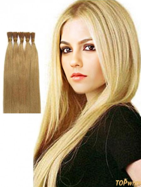 Blonde Straight Stick/I Tip Hair Extensions