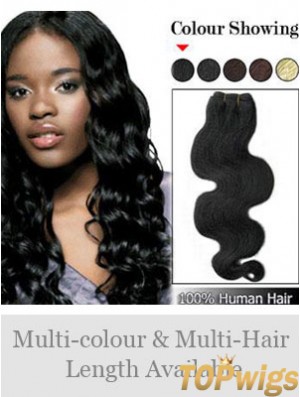 Wavy Remy Human Hair Black Amazing Weft Extensions