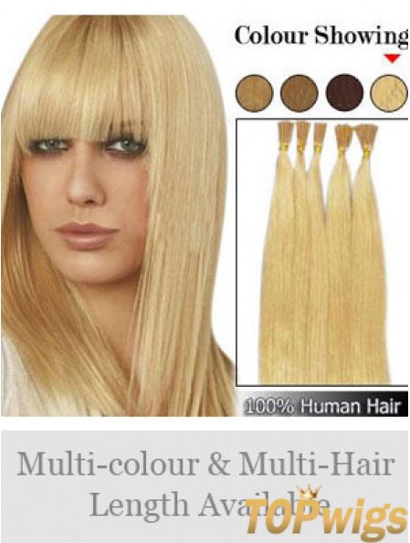 Blonde Straight Stick/I Tip Hair Extensions