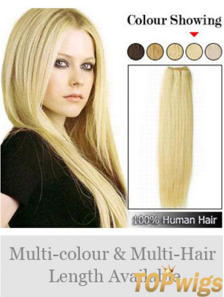 Straight Remy Human Hair Blonde Great Weft Extensions