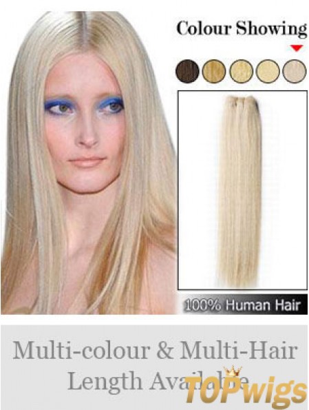 Straight Remy Human Hair Blonde Exquisite Weft Extensions