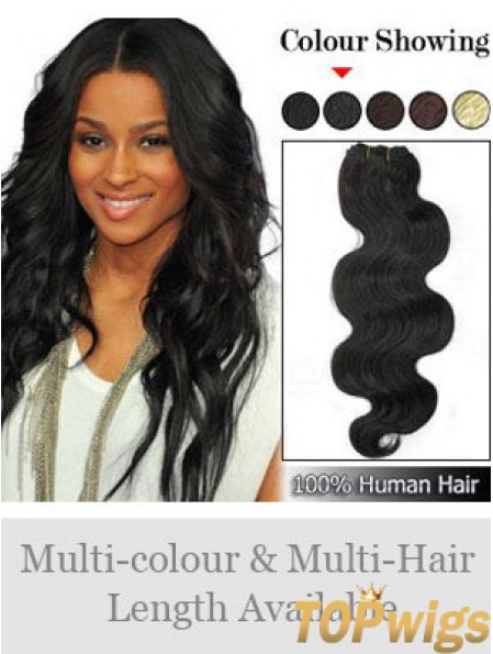 Wavy Remy Human Hair Black Perfect Weft Extensions