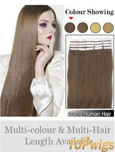 Brown Straight Exquisite Remy Human Hair Tape In Hair Extensions