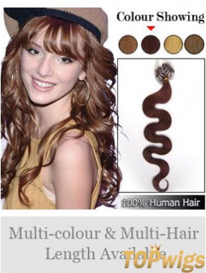 New Auburn Wavy Micro Loop Ring Hair Extensions