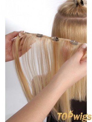 Flexibility Blonde Straight Remy Human Hair Clip In Hair Extensions