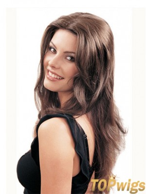 Long Straight Brown Beautiful Synthetic Half Wigs