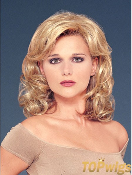 Hair Falls With Sunthetic Blonde Color Wavy Style