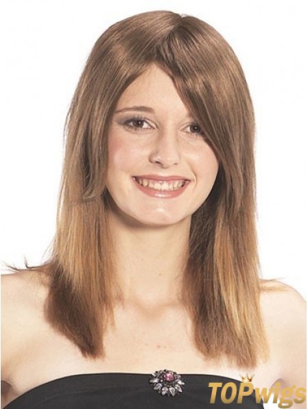 Sassy Straight Brown Long Human Hair Hairpieces