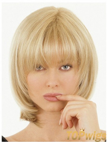 Half Wigs With Remy Straight Style Blonde Color