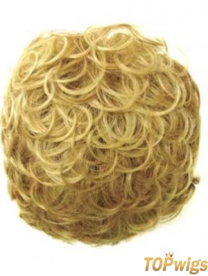 Incredible Blonde Curly Synthetic Clip In Hairpieces