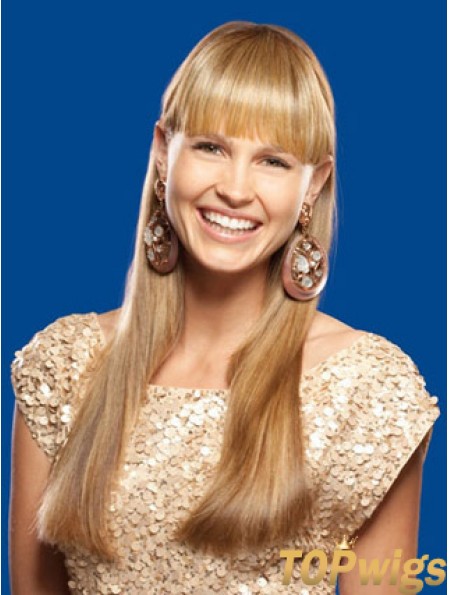 Fashion Blonde Straight Synthetic Clip In Hairpieces