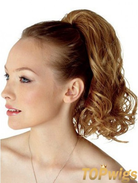 Top Brown Curly Synthetic Clip In Hairpieces